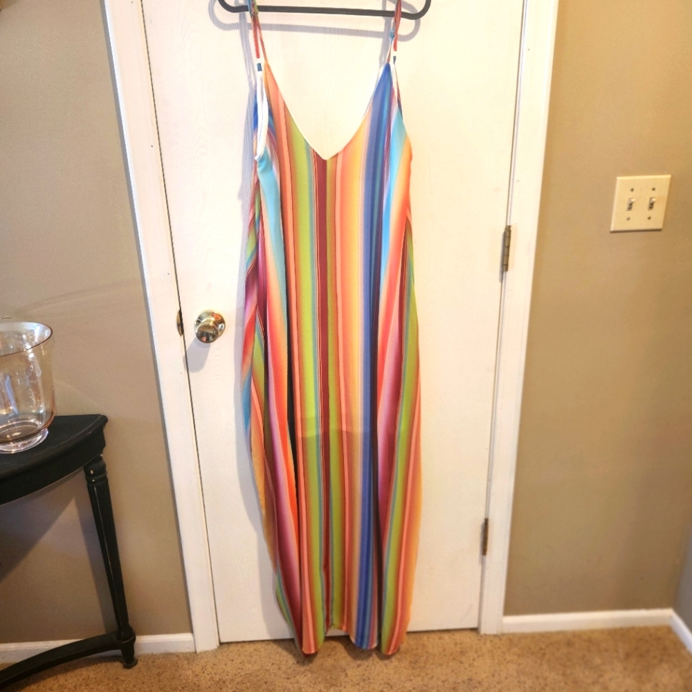 NWT Fantastic Fawn striped maxi dress